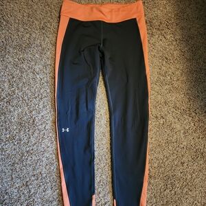 Under Armour Black and Orange Capri Leggings